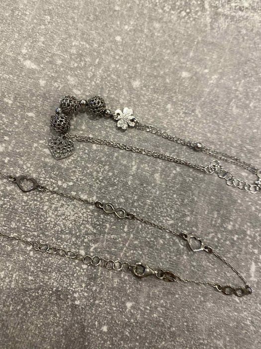 Zestaw 2 bransoletki plus naszyjnik SREBRO 925 łączna masa 6.23