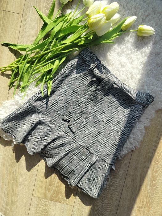 spódnica z wysokim stanem w kratę top secret L