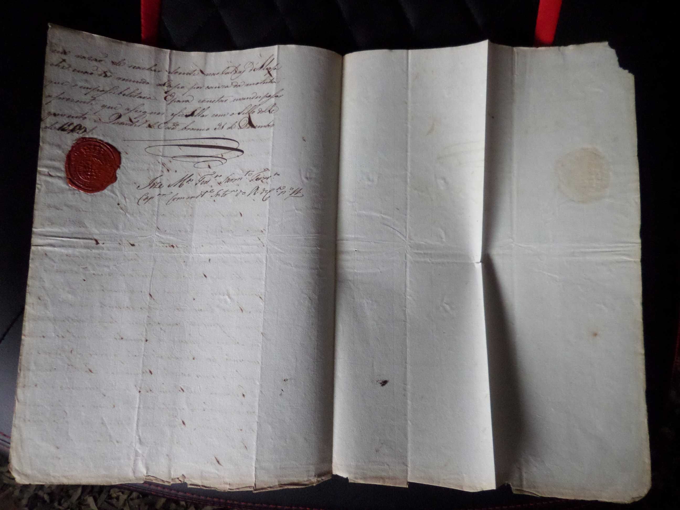 Documento de 1820  Selo de Lacre...