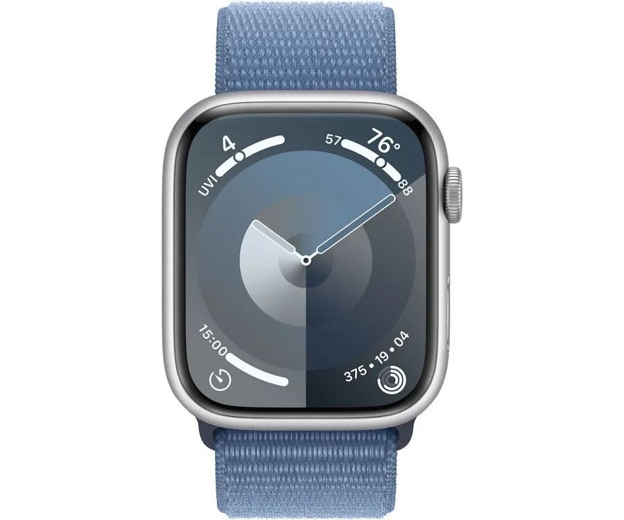 Apple Watch Series 9 LTE 45mm Silver Aluminum Case with Winter Blue