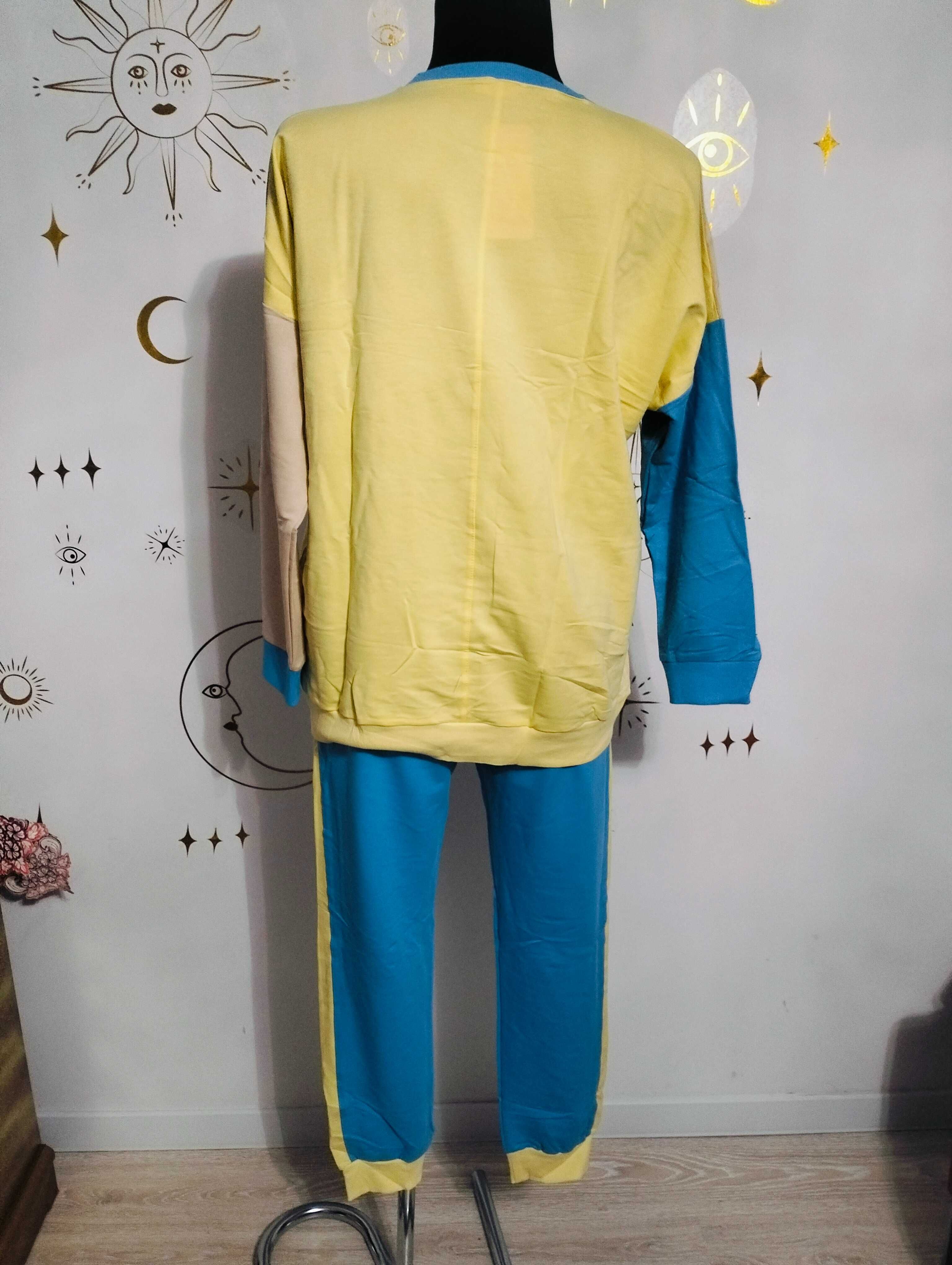 Wikiland 44 2XL Dres KOLOROWY pastelowy Diament Bluza +spodnie