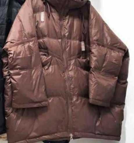 Kurtka damska brąz ceglasty, kaczy puch, r. Oversize, z metki M