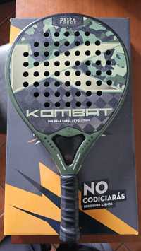 Raquete Padel Kombat Delta Force Carbono 18K Goma Black Eva Bullpadel