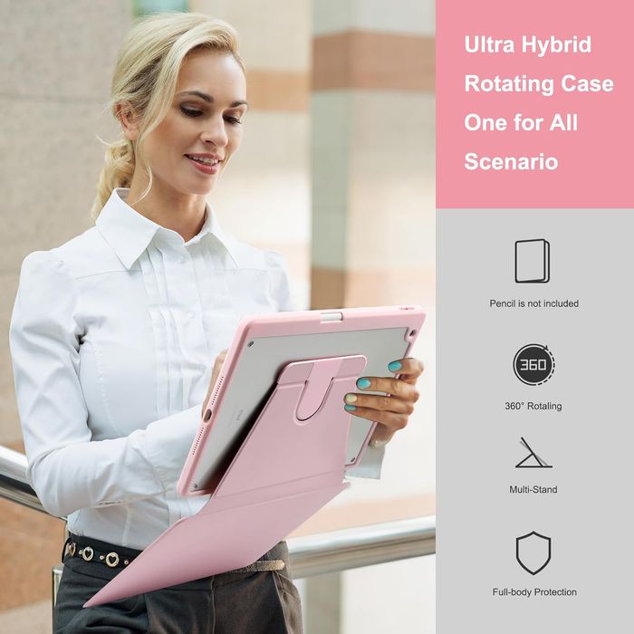 Etui do iPad Air4 11" Obrotowe z Miejscem na Rysik Różowe