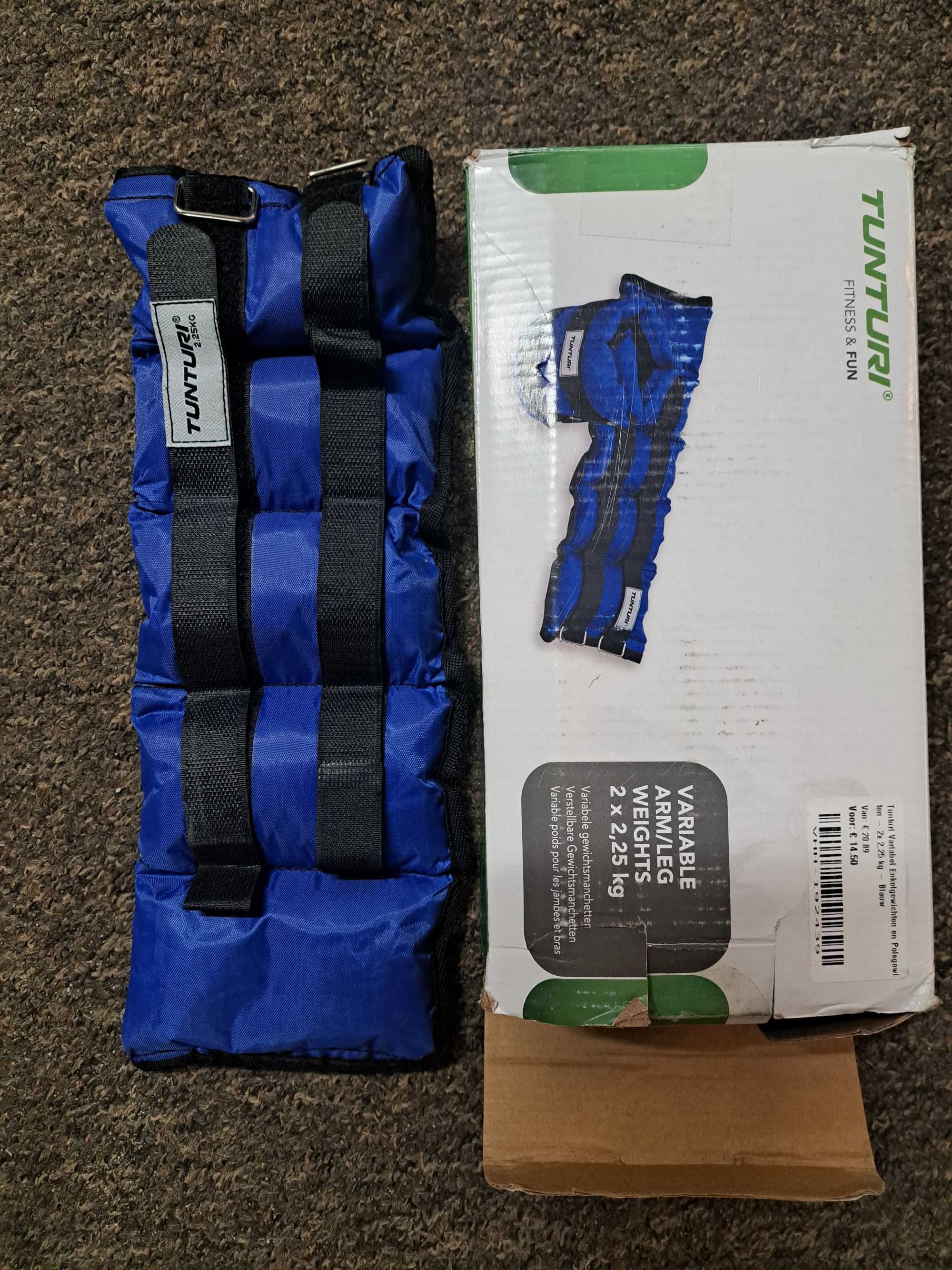 Tunturi obciążenie na przeguby, niebieskie, 2x2.5 kg