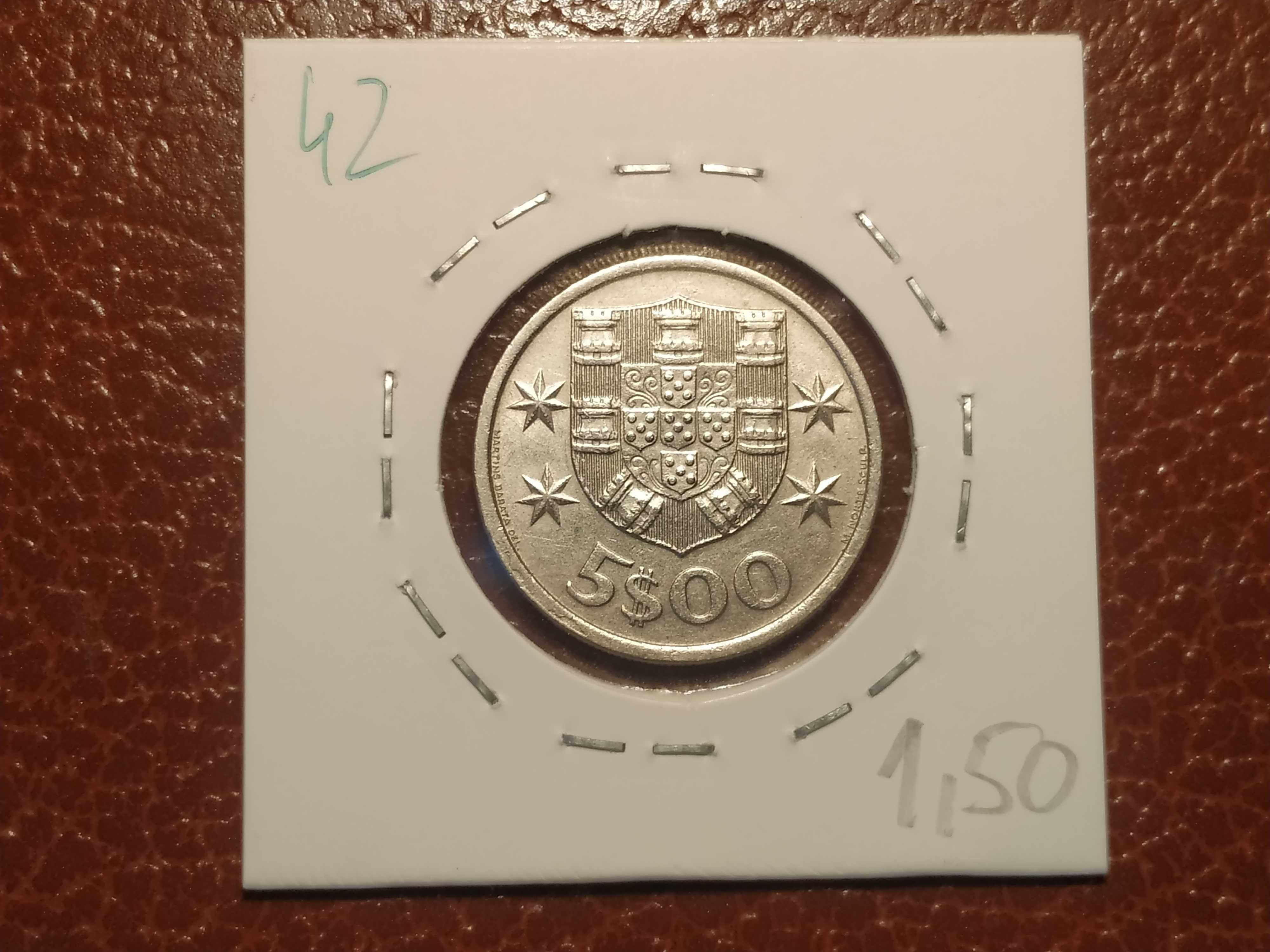 42 Portugal - moeda de 5 escudos de 1967 (barcos) - caravela