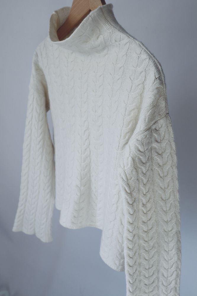 MLE Collection Sweter w warkocze wełna merino kaszmir