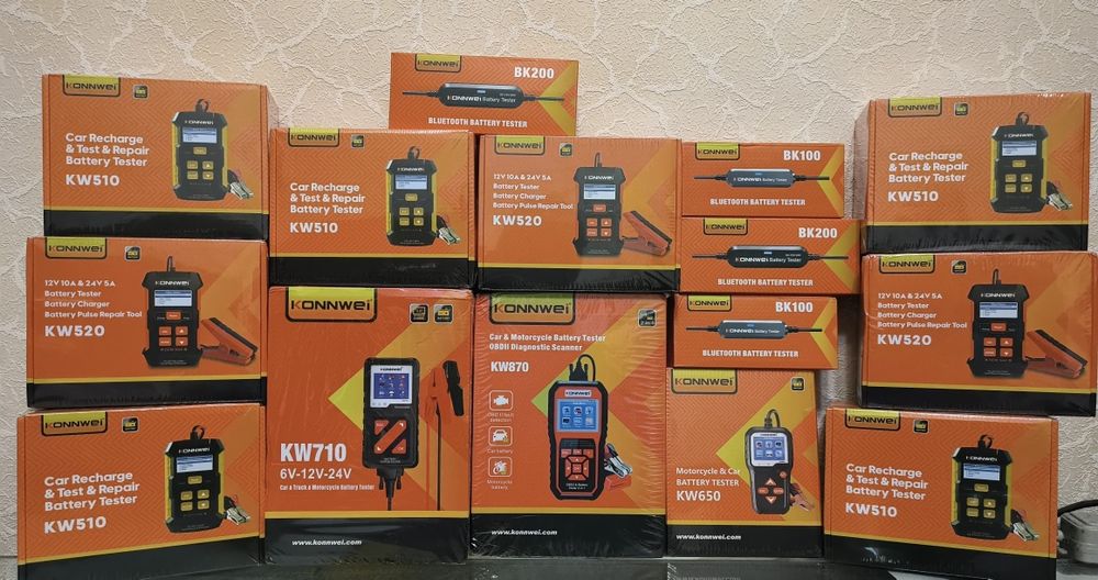 Konnwei KW520 Тестер + зарядное + ремонт акб 12-24 V