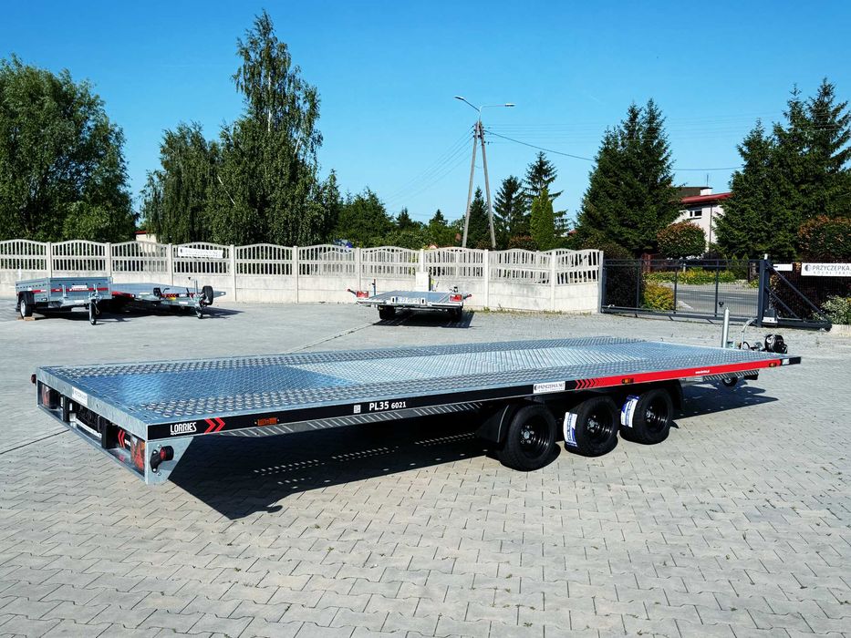 LORRIES PL35-6021 Laweta uchylna 3,5T 6m AMORTYZATORY 3 osie POMPA HYD