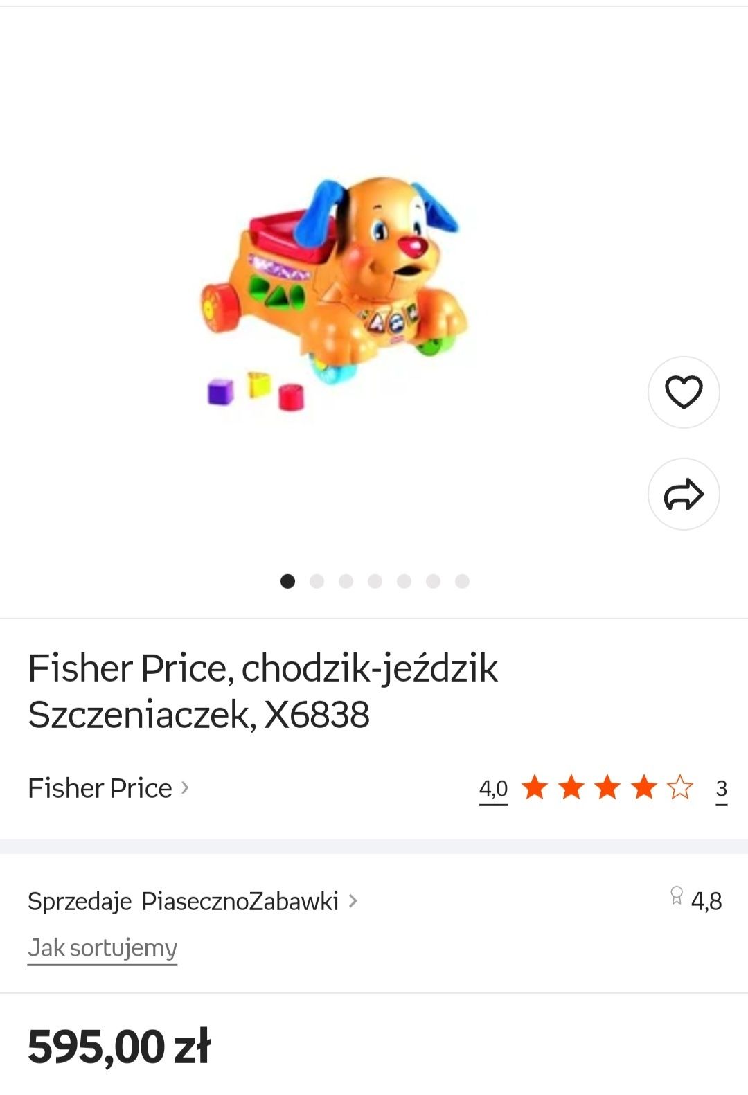 INTERAKTYWNY Chodzik, Auto Szczeniaczek Fisher Price