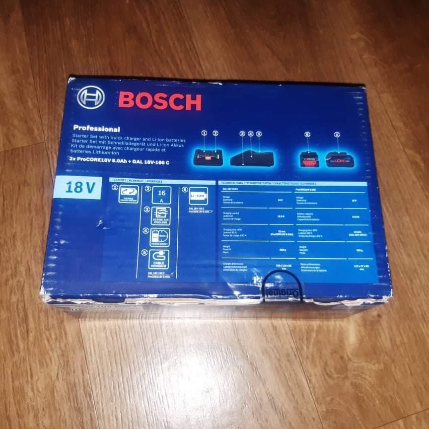Bosch baterie  2 sztuki i ładowarka . PROCORE18V 8.0AH + GAL 18V-160 C