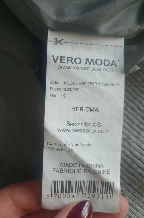 Skórzana kurtka skóra jasna beżowa szara S