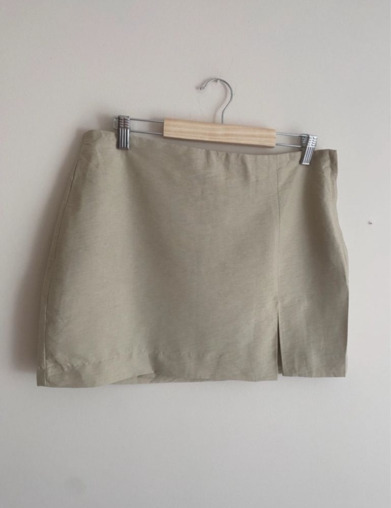 Lniana krotka spodniczka damska 42 xl h&m