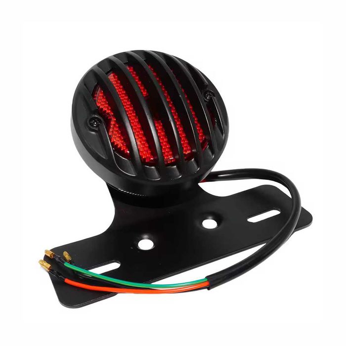 Farolim traseiro LED 12V suporte matrícula central - chopper bobber