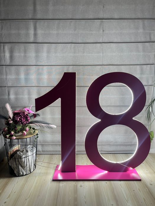 Do wynajęcia dekoracja 18-tka na ściankę/ led