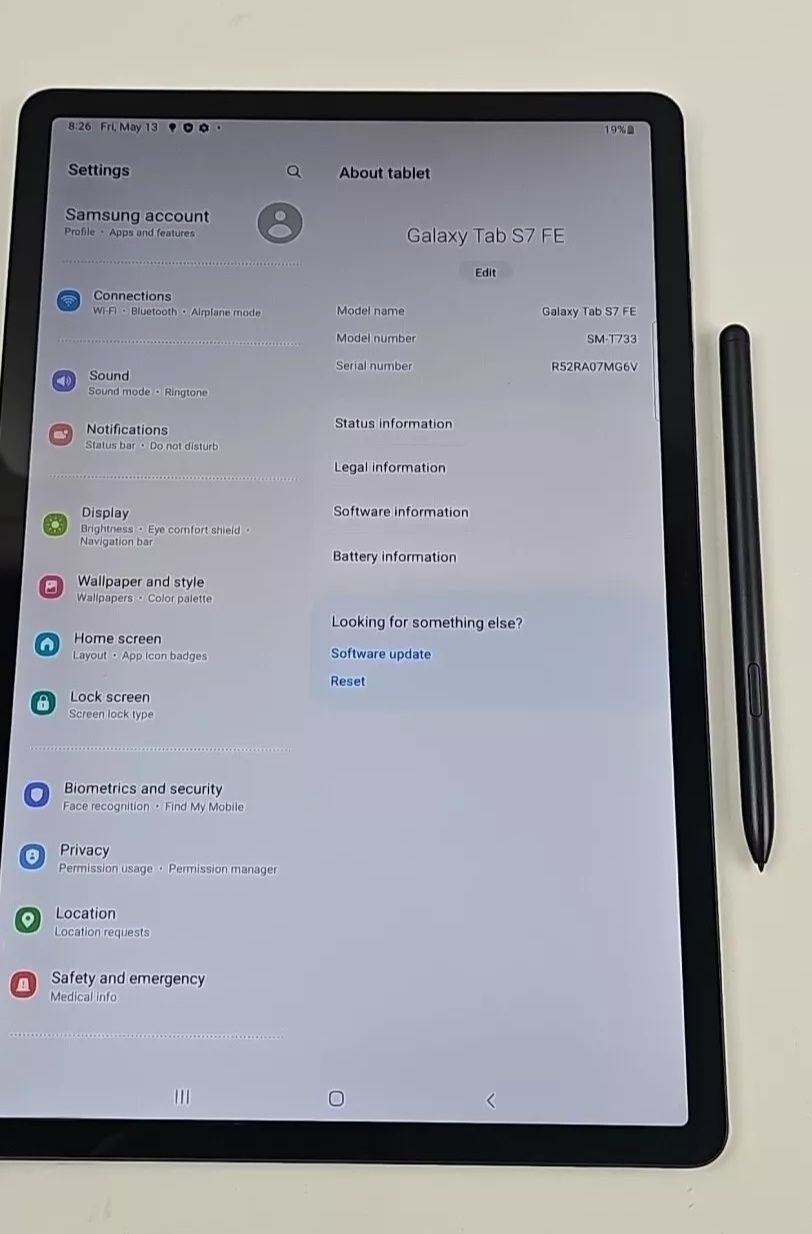 Огромний новий Samsung Galaxy Tab S7 FE LTE 12.4" 64GB Mystic Black SM