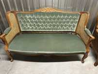Vintage sofa kanapa chippendale plecionka wiedeńska ludwik