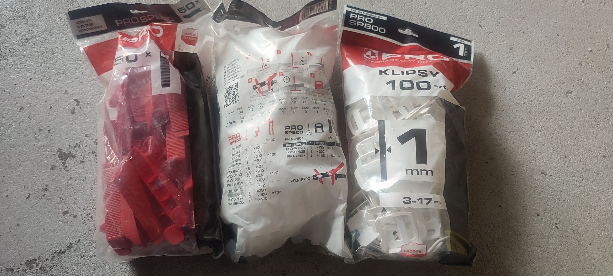 Zestaw do poziomowania płytek PRO 1MM 200 klip + 50 klin