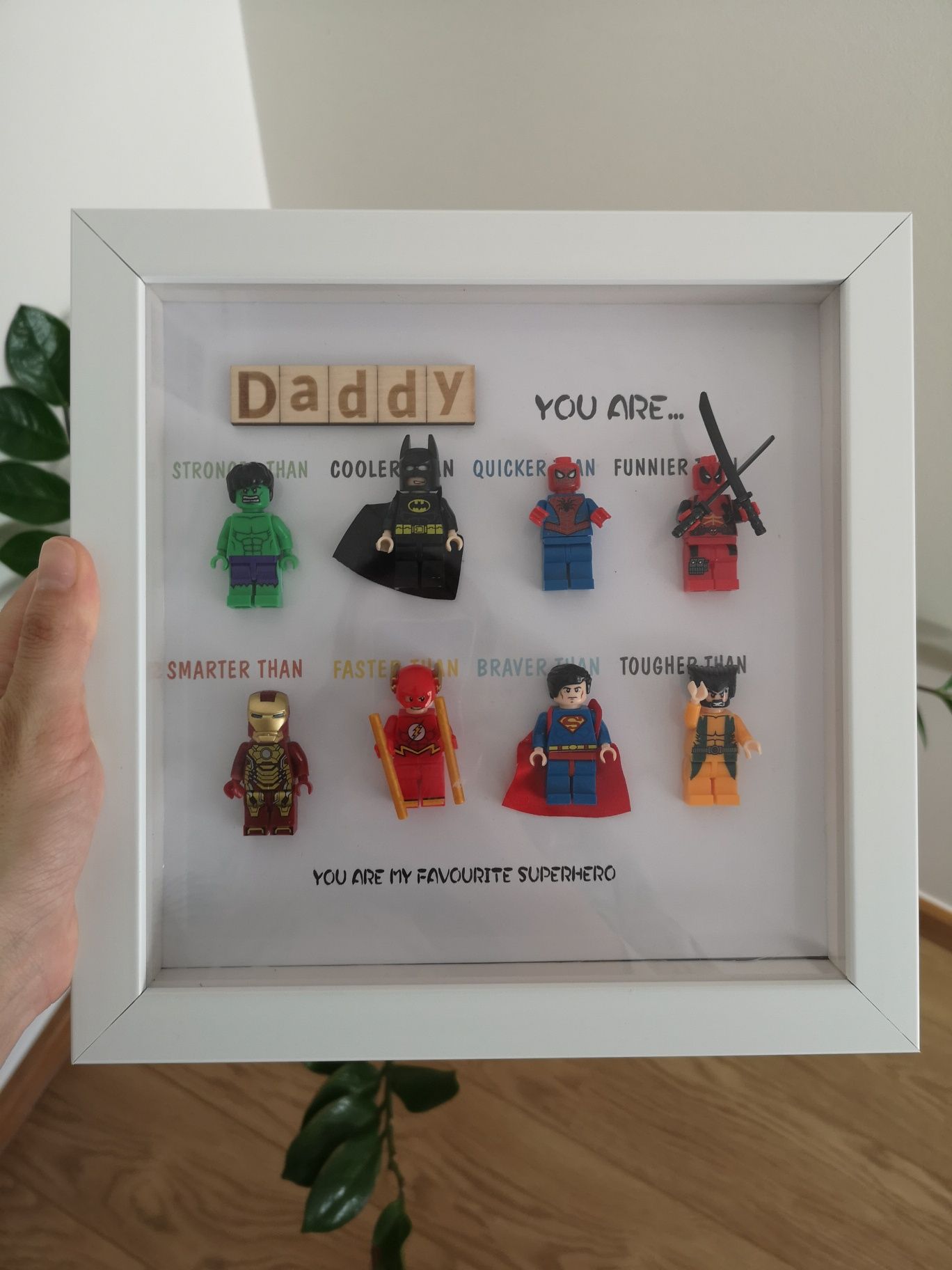 Prenda para pai com super-heróis