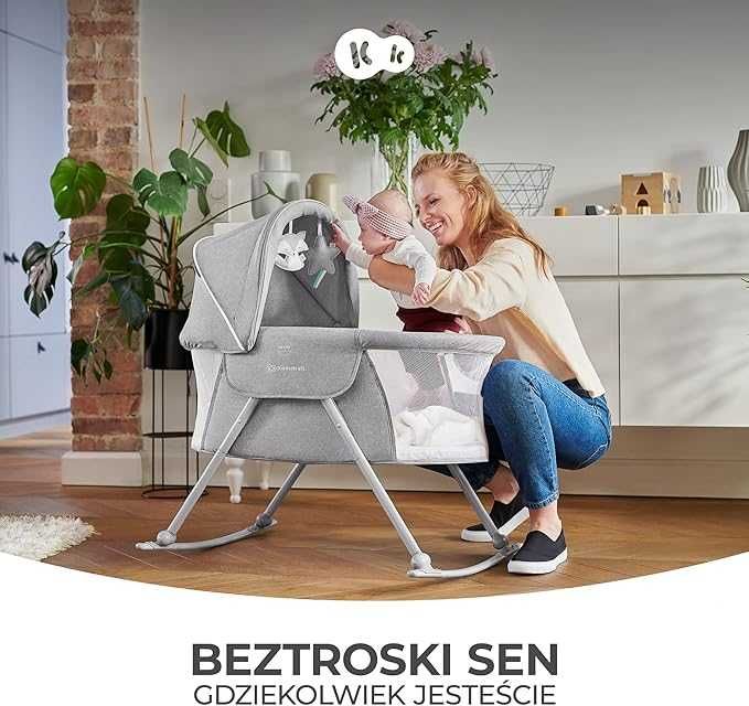 Kinderkraft Łóżeczko turystyczne dziecięce, kołyska 3w1 LOVI NOWE
