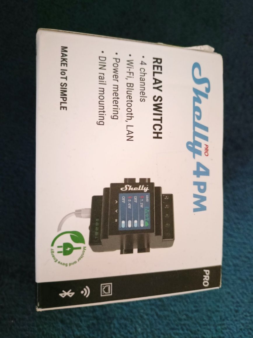 Shelly Pro 4PM smart przekaźnik na szynę DIN