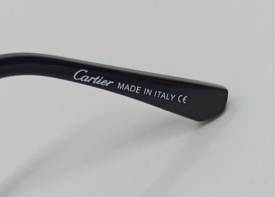 Cartier очки капли мужские коричн и серый градиент в золотом металле