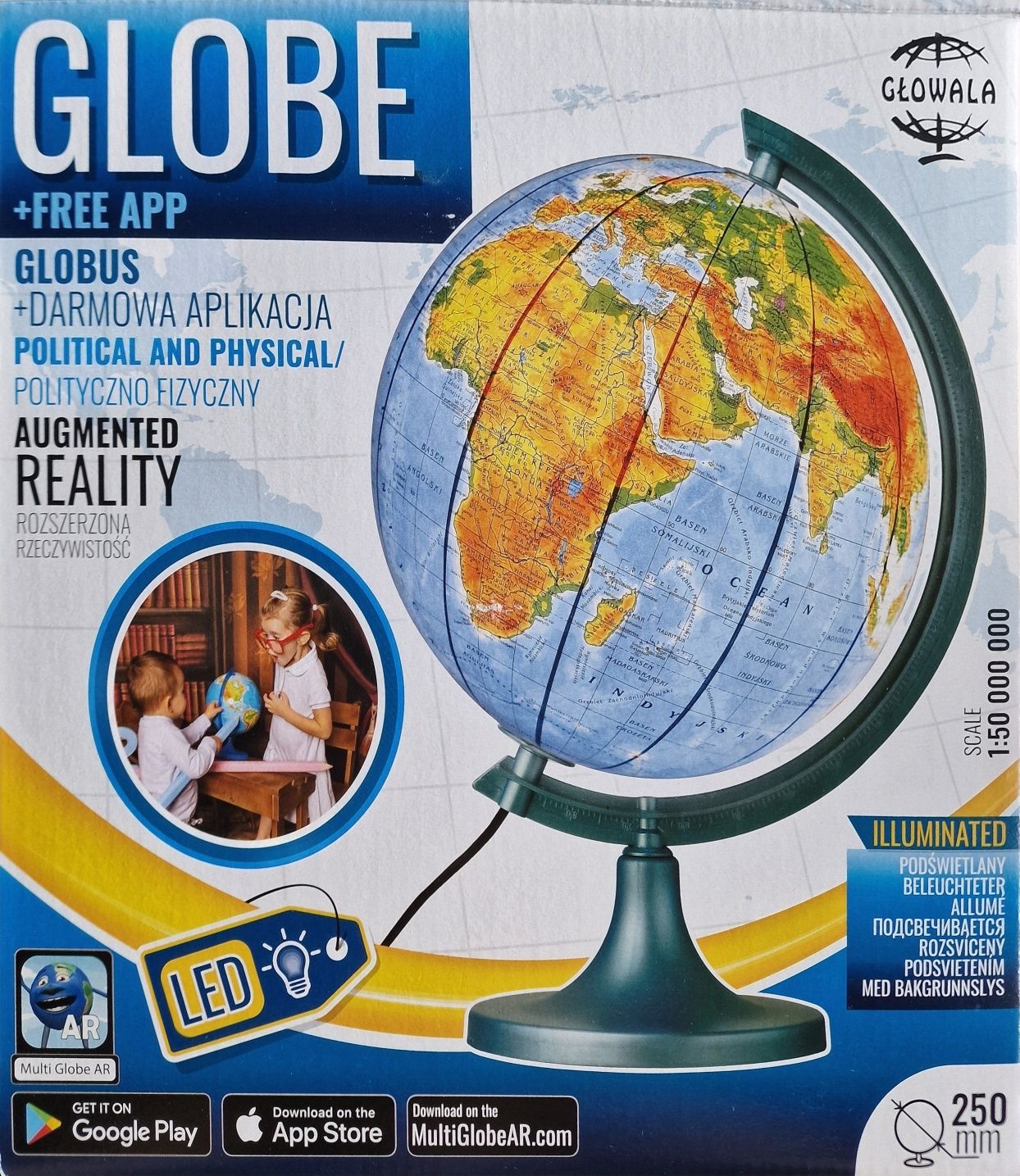 Globus Głowala podświetlany z aplikacją