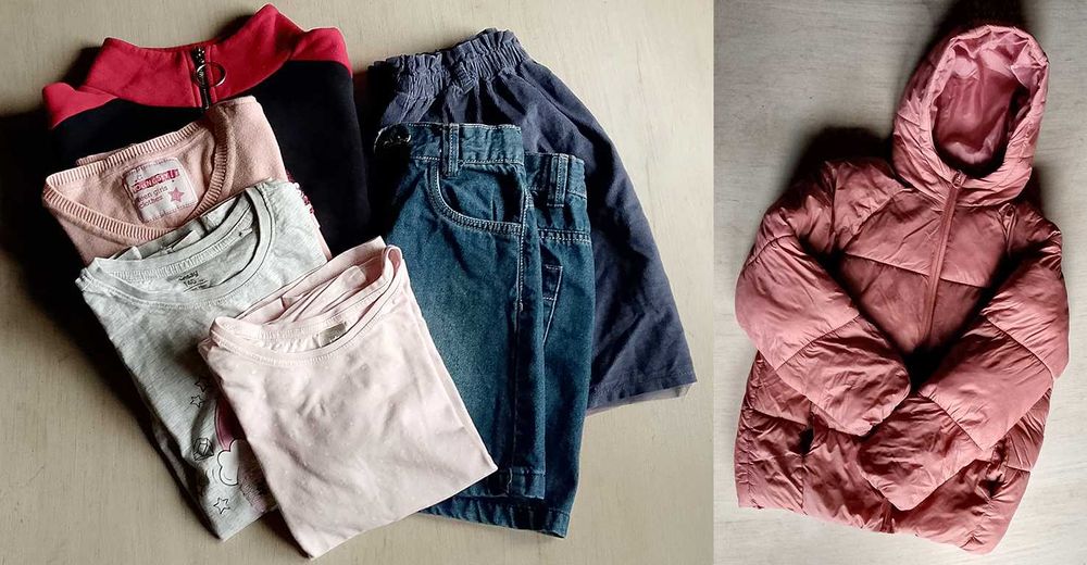 zestaw ubranek dla dziewczynki 134/140, 7 szt