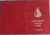 Legitymacja książeczka Honorowego dawcy krwi HDK