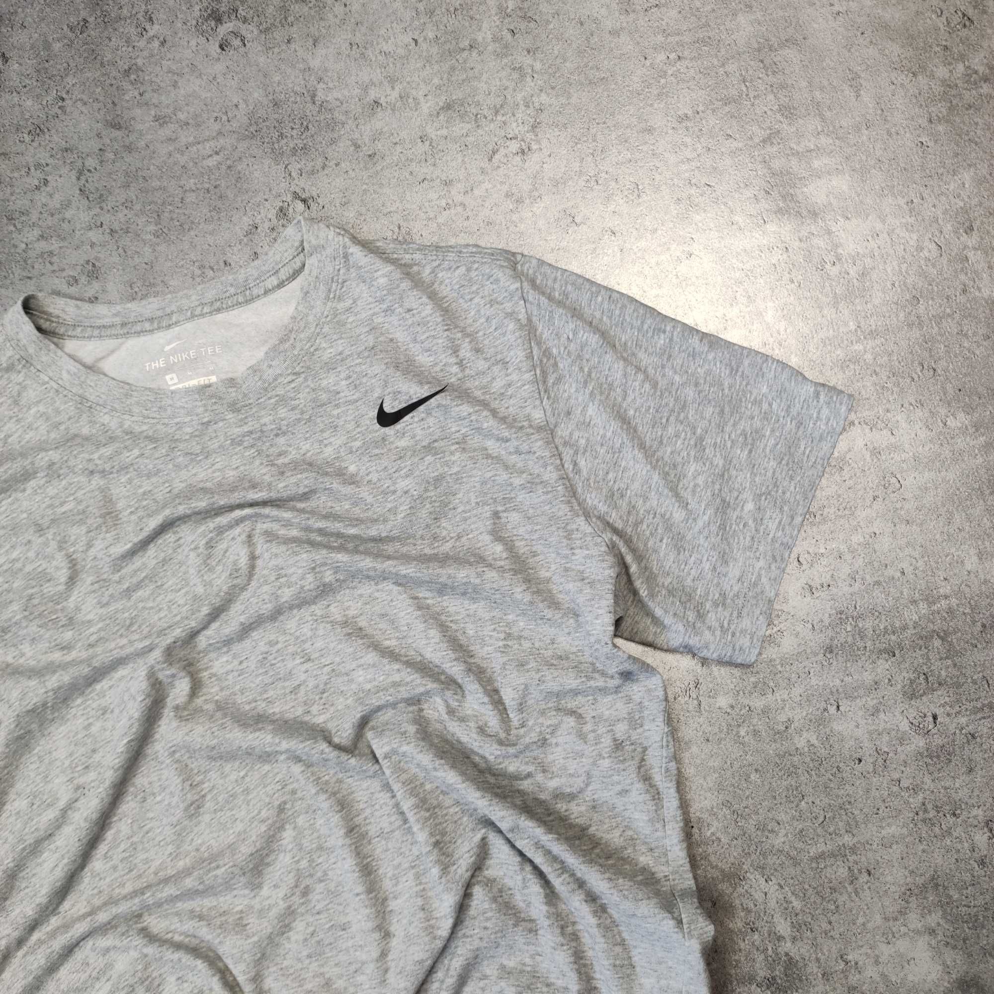 MĘSKA Koszulka Sportowa Klasyczna Dri-Fit Nike Szara Lekka Siłownia