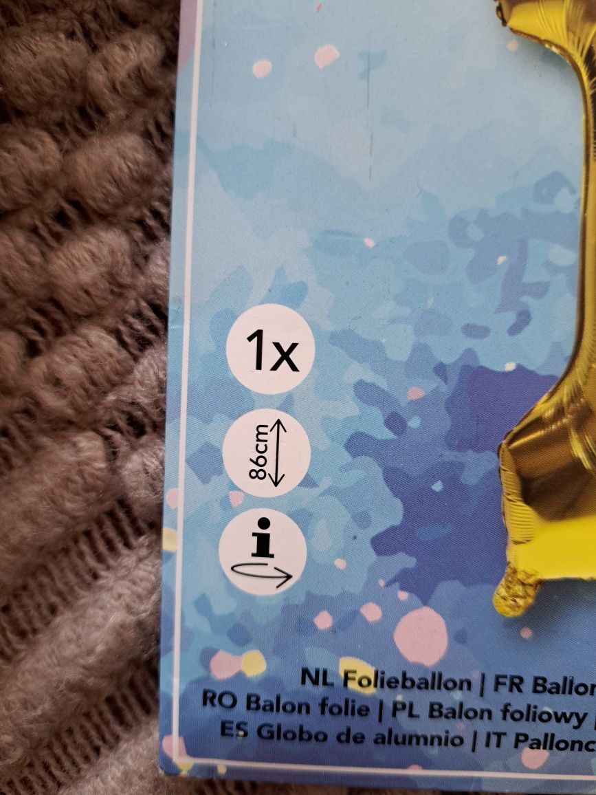 Złoty duży balon jedynka 1