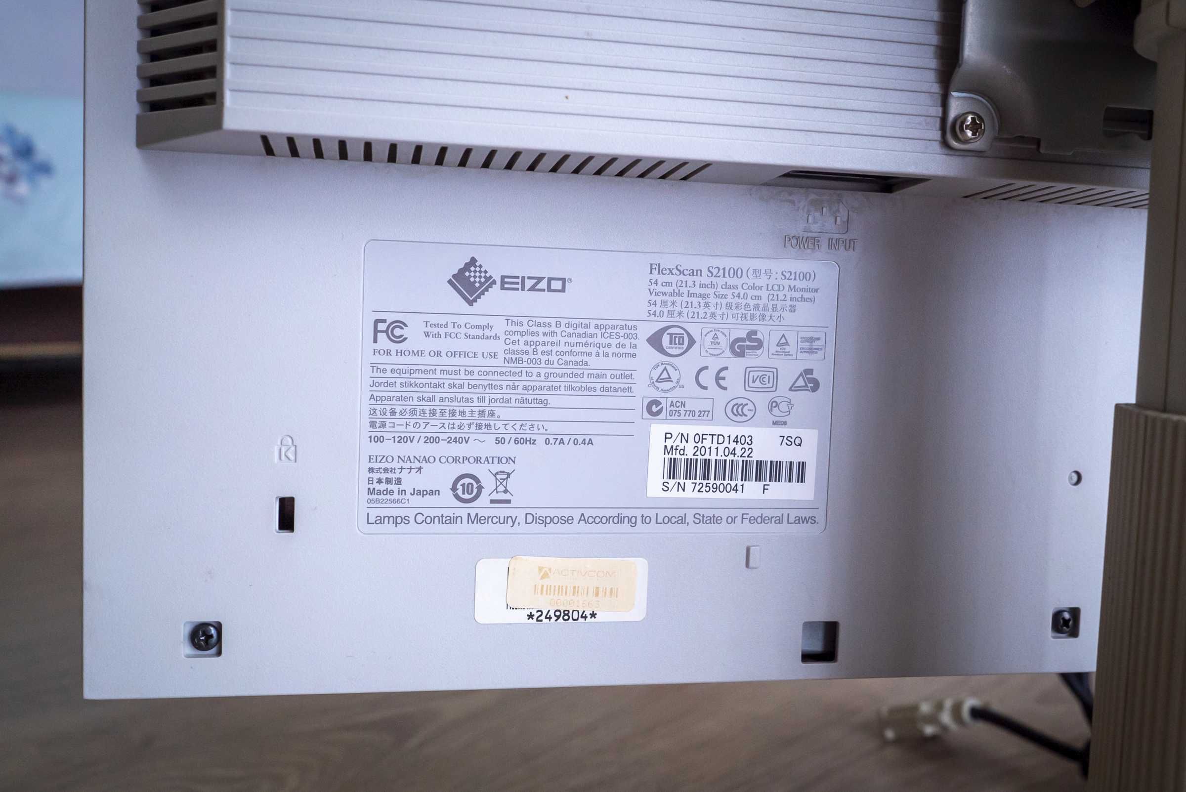 Monitor EIZO FlexScan S2100/zdjęcia/grafika