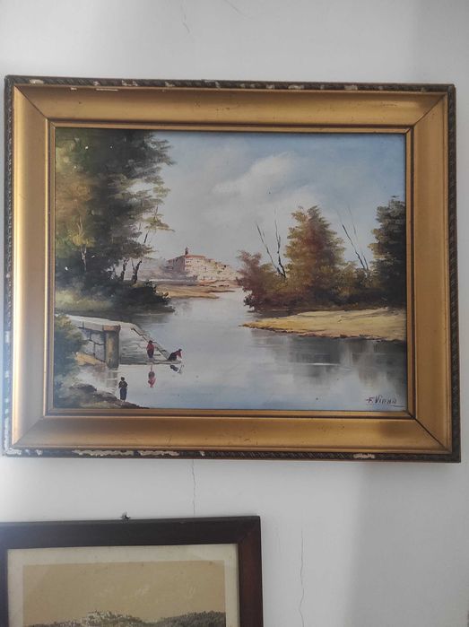 Pintura de óleo sobre tela F. Viana