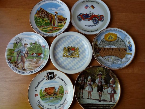 7 pamiątkowych niemieckich talerzyków