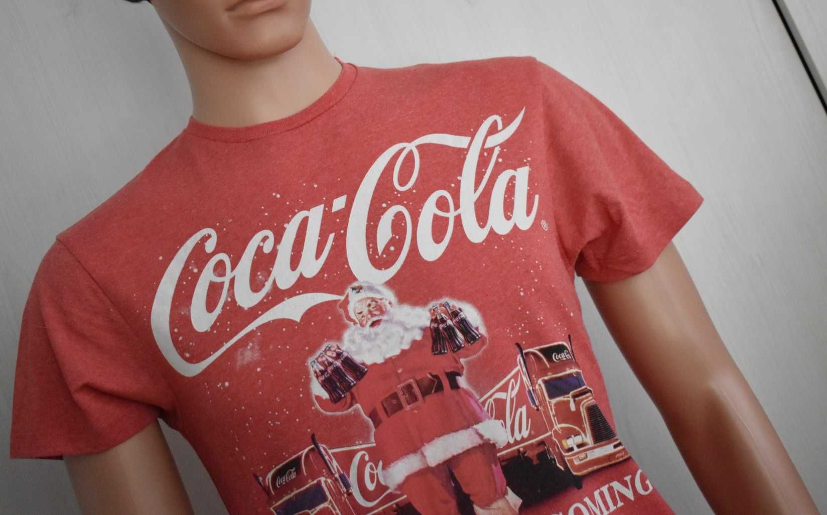 Świąteczny t-shirt koszulka XS Coca-Cola Mikołajki ciężarówka mikołaj