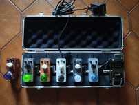 Mooer 7 pedais efeitos jacks alimentação toppers guitarra