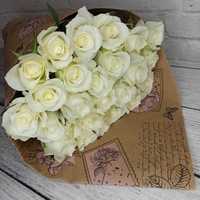 Букет 27 белых роз, доставка цветов Днепр, свежая роза, цветы