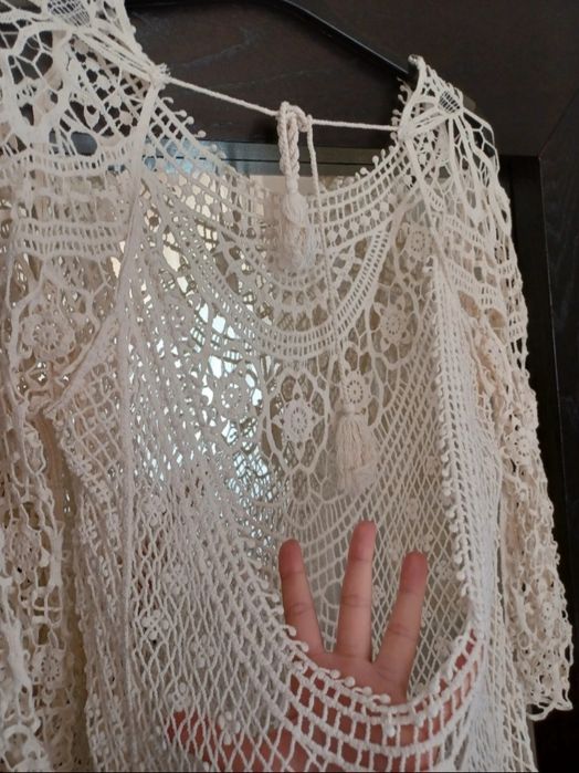 Vestido praia renda sem costas