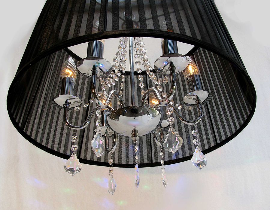 ~* Lampa wisząca * czarna kryształki III * ~