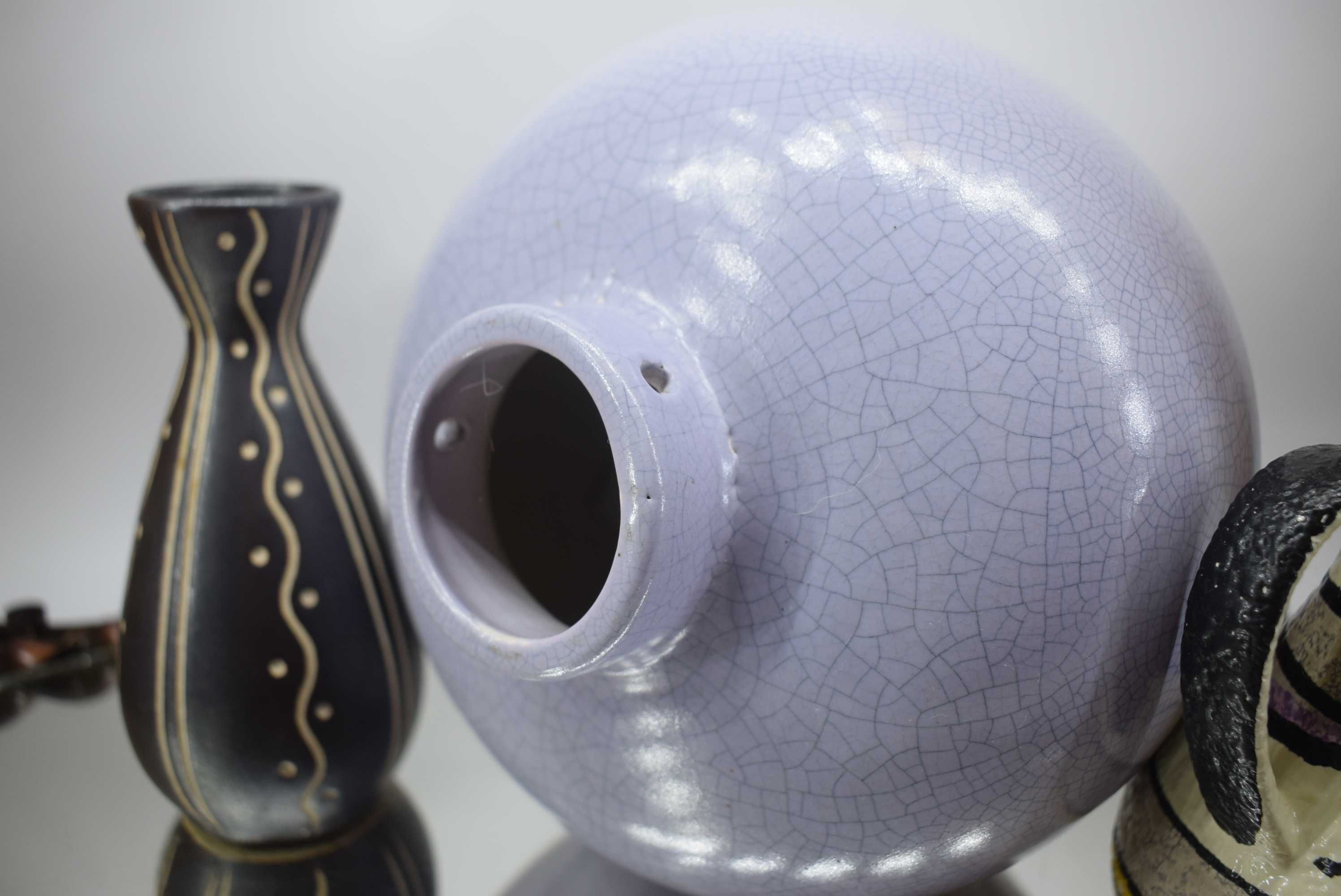 Stara ceramika wazon Piesche & Reif Bay baza lampy Nimy Design Vintage