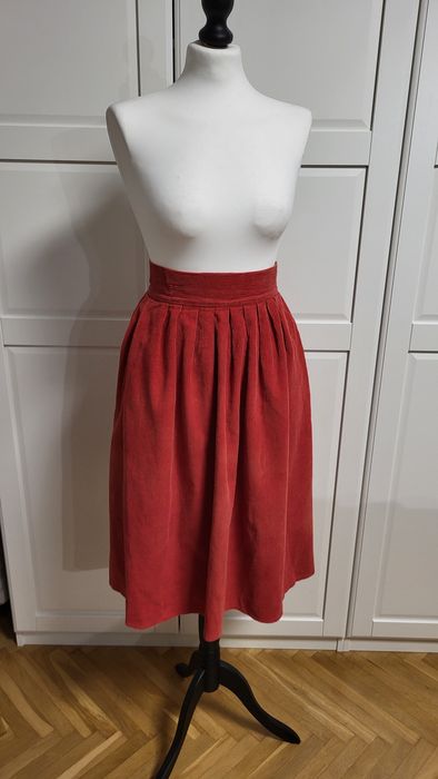 Vintage sztruksowa spódnica pin up retro