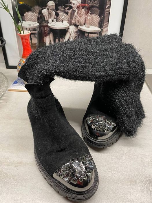 Натуральний замші в‘язаний носок