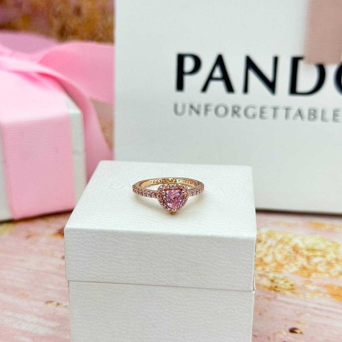 ТОП Каблучка Pandora Блискуче серце 188421C04 Пандора Блестящее Сердце