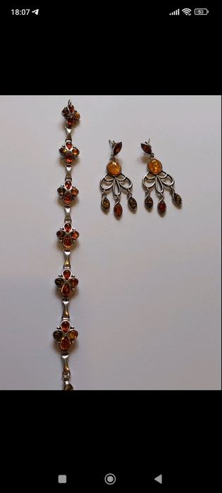 Срібні сережки з янтарем 925 проби