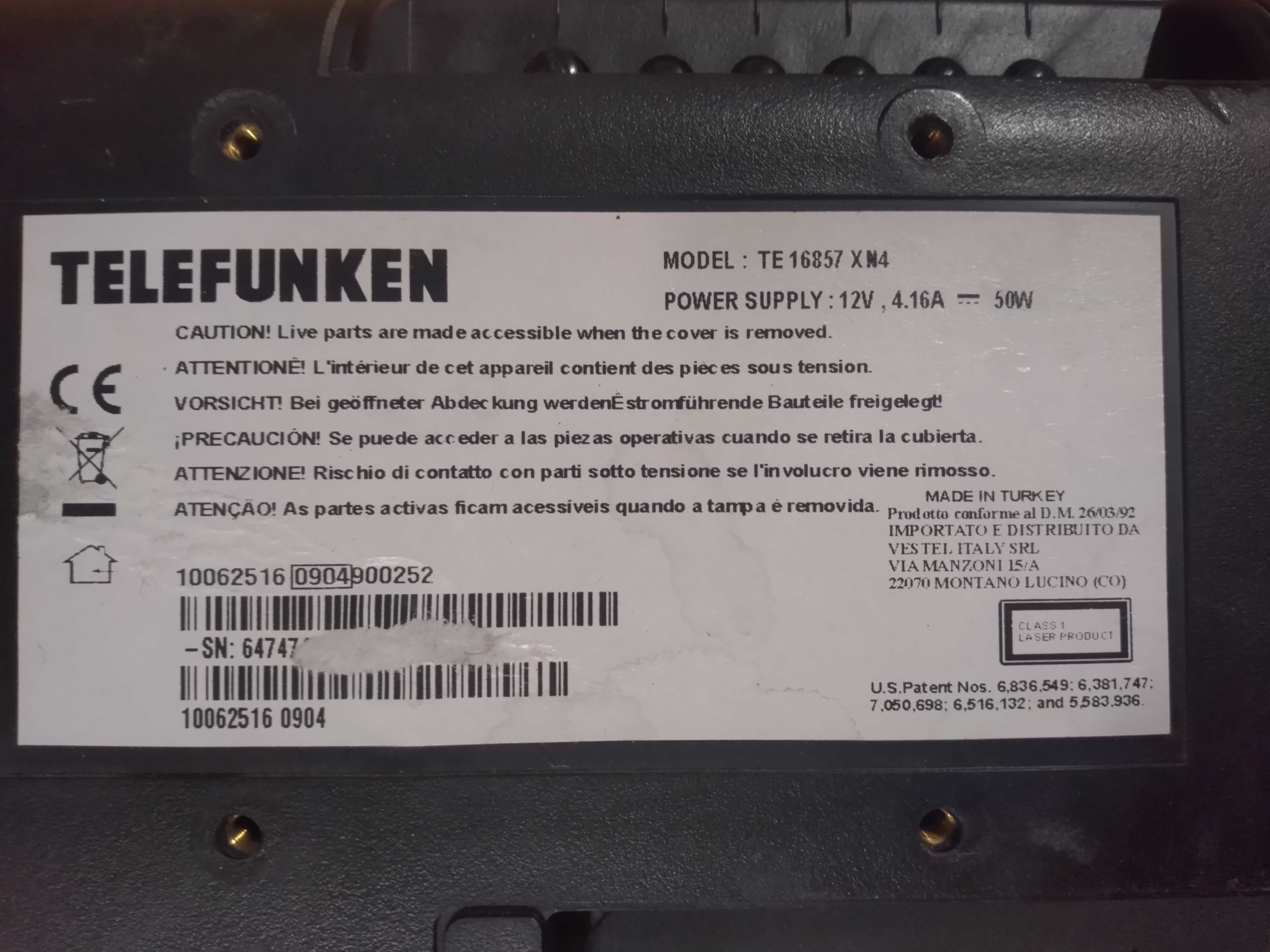 Telewizor TELEFUNKEN TE16857 LCD 12V