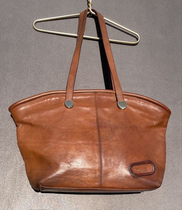 Torresi lucio велика шкіряна сумка шопер вінтаж коричнева