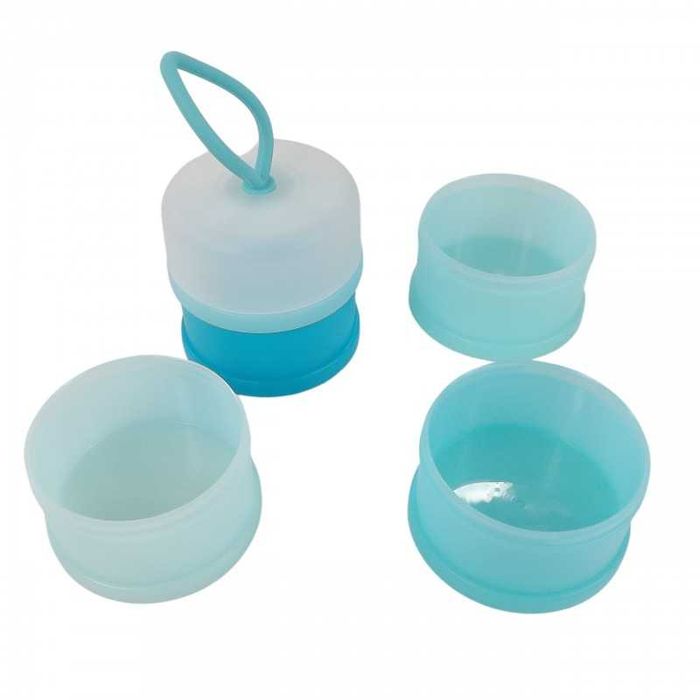 Regulowany pojemnik na mleko w proszku 4 komorowy niebieski #2267N