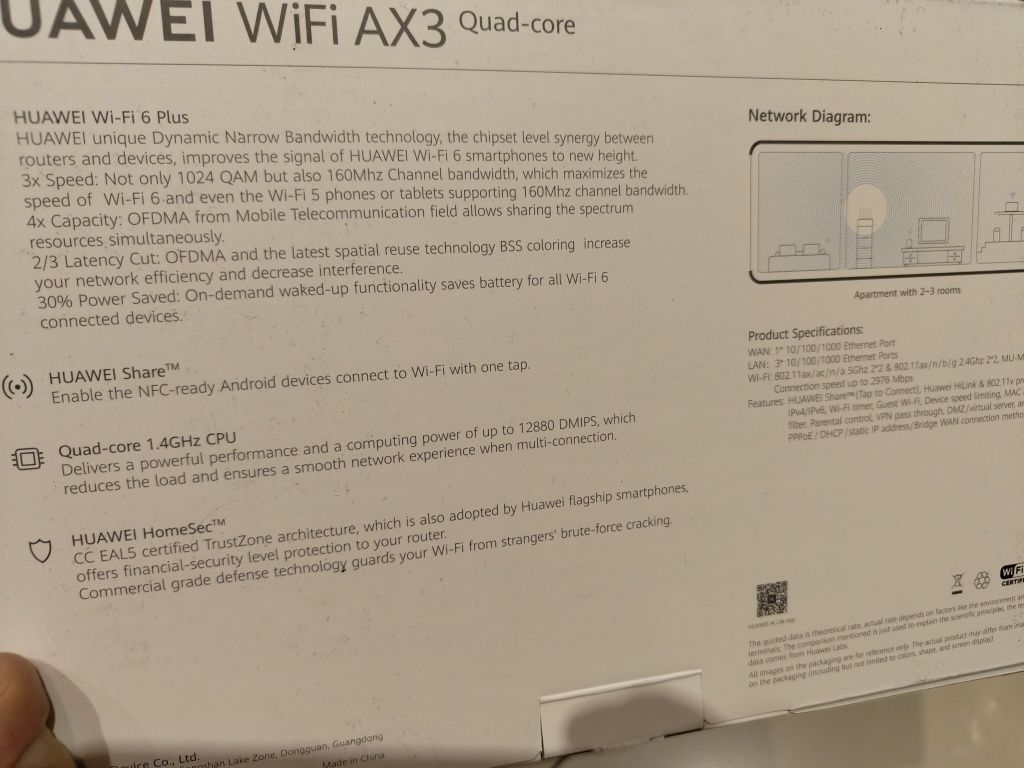 Router WiFi 6 Huawei Ax3 wifi 6 quad Core ws7200 mesh 4 rdzenie