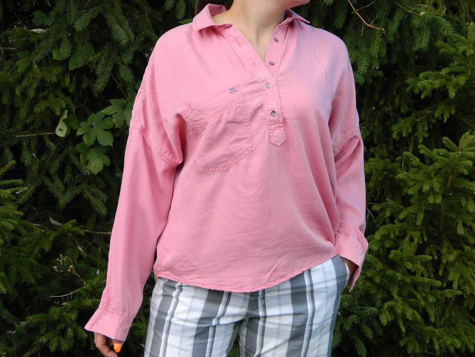 Monnari 42 * koszula bluzka z lyocellu oversize * brzoskwiniowy róż