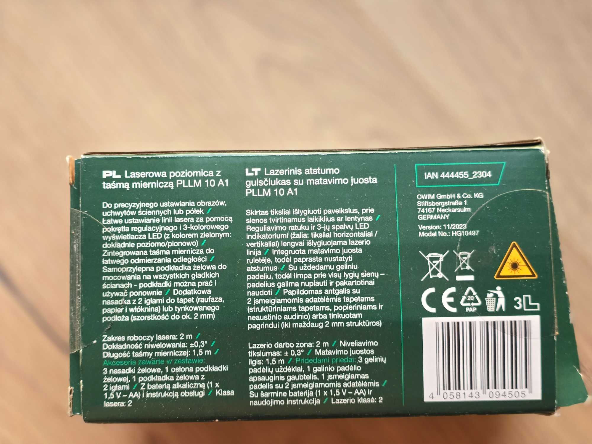 Poziomica laserowa parkside Lidl PLLM 10 A1